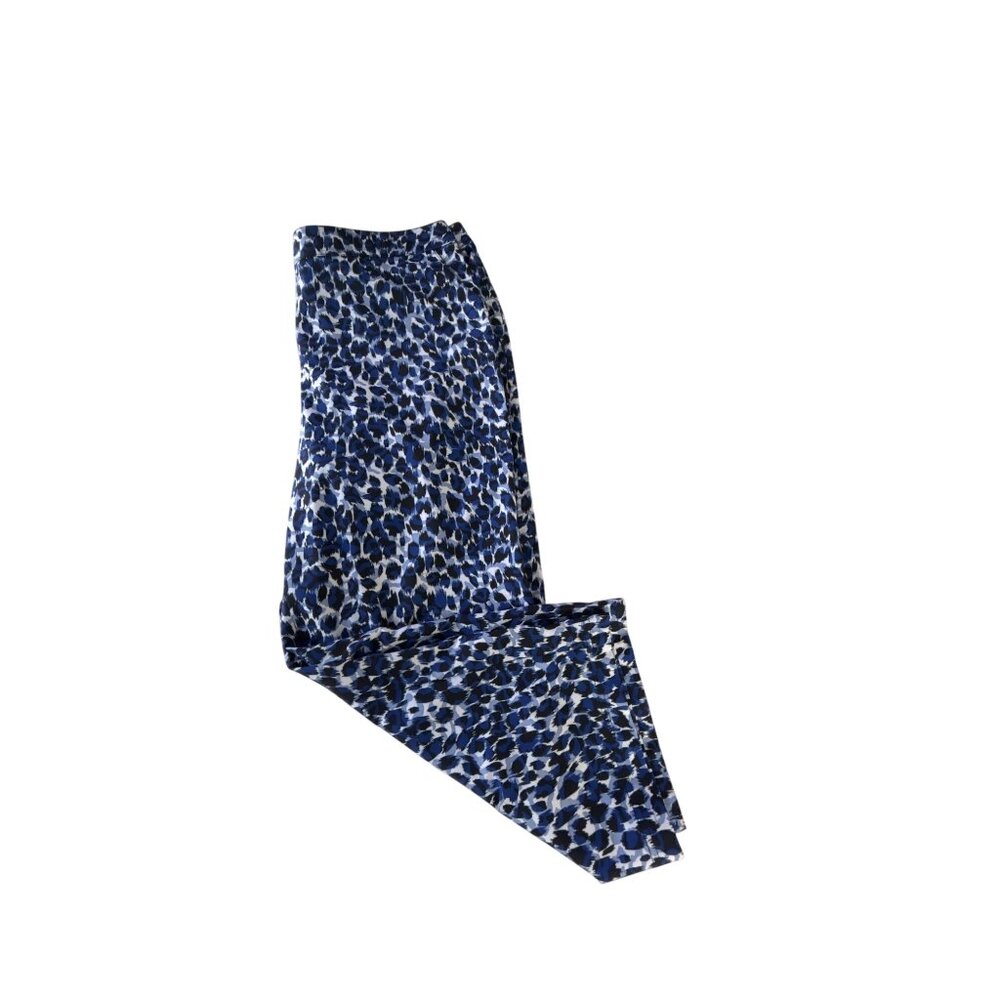 Weekend By Chico's Women's Blue Animal Print Crop Pants 2/12